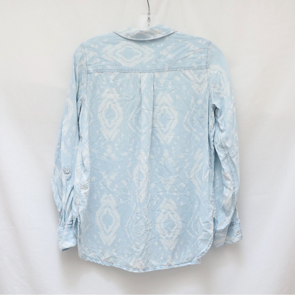 Foxcroft printed utility shirt chambray jean denim stampede cowgirl bohemian 2 - Picture 4 of 8